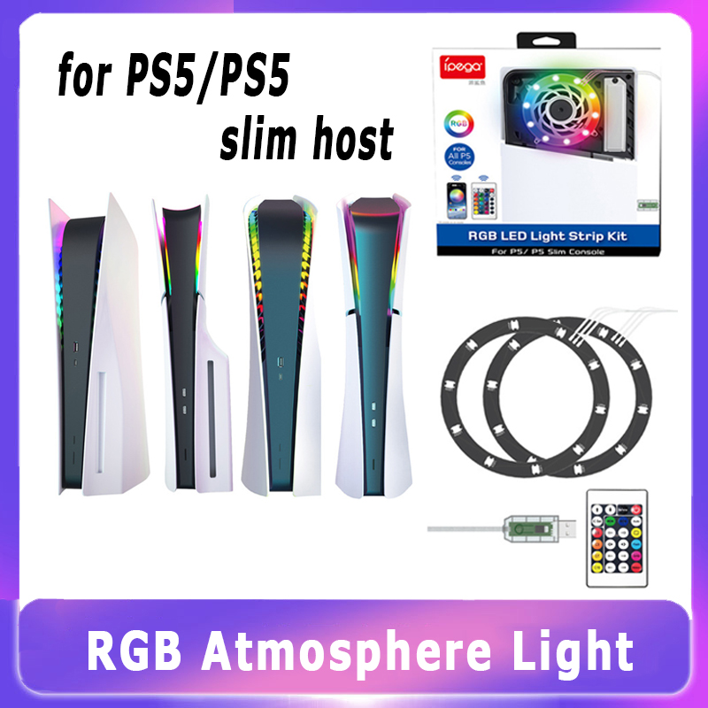 Gaming Accessories App - PS5/PS5 슬림 콘솔용 RGB LED 조명,